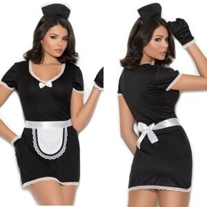 Elegant Moments Flirty Maid 4 Piece Roleplay/Cosplay Costume